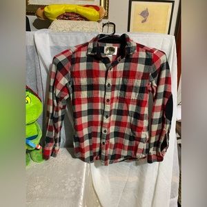 Outdoor Kids Black Red Plaid Flannel